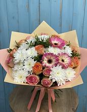 Букет цветов из:  Розы, Герберы и Хризантемы #REPLACE_PRED# Лесной