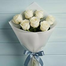 Букет 7 Белых роз Эдлесс Лав #REPLACE_PRED# Лесной