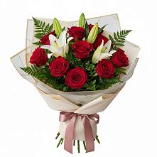 Букет цветов из:  Лилии и Розы #REPLACE_PRED# Лесной