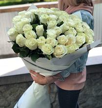 Букет 35 Белых роз #REPLACE_PRED# Лесной