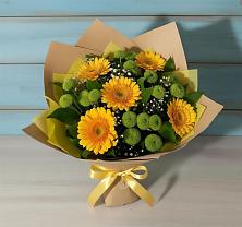 Букет цветов из:  Герберы и Хризантемы #REPLACE_PRED# Лесной