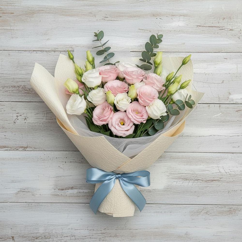 Букет цветов из: Лизиантусы в Лесной